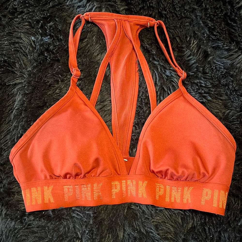 Pink sport bra or bikini top